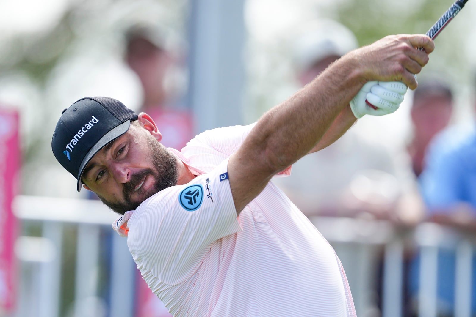 Stephan Jaeger, of Germany, tees off on the first hole during the first round of the Mexico Open golf tournament in Puerto Vallarta, Mexico, Thursday, Feb. 20, 2025. (AP Photo/Fernando Llano)