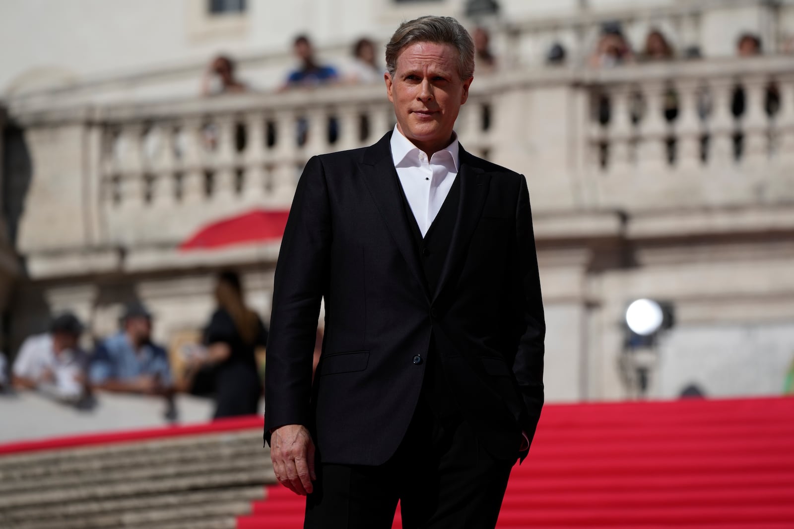 Actor Cary Elwes poses for photographers on the red carpet of the world premiere for the movie "Mission: Impossible - Dead Reckoning" at the Spanish Steps in Rome Monday, June 19, 2023. (AP Photo/Alessandra Tarantino)