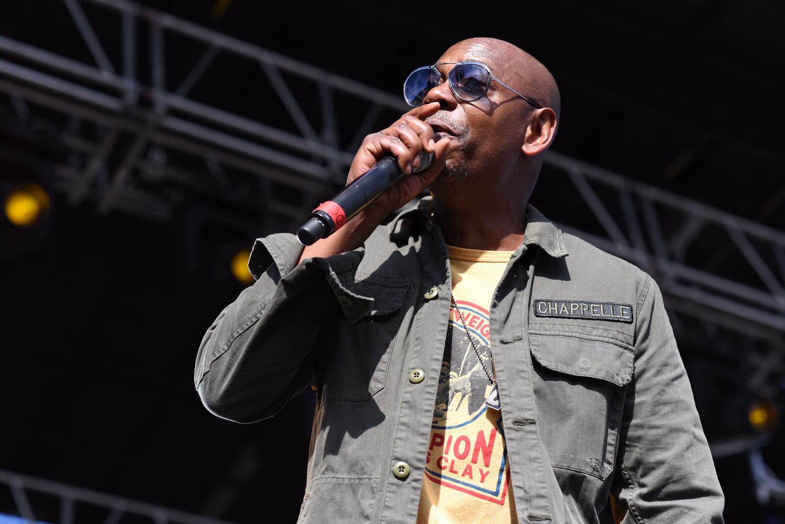 Dave Chappelle takes the stage at Gem City Shine on Aug. 25, 2019, in the Oregon District. TOM GILLIAM/CONTRIBUTED