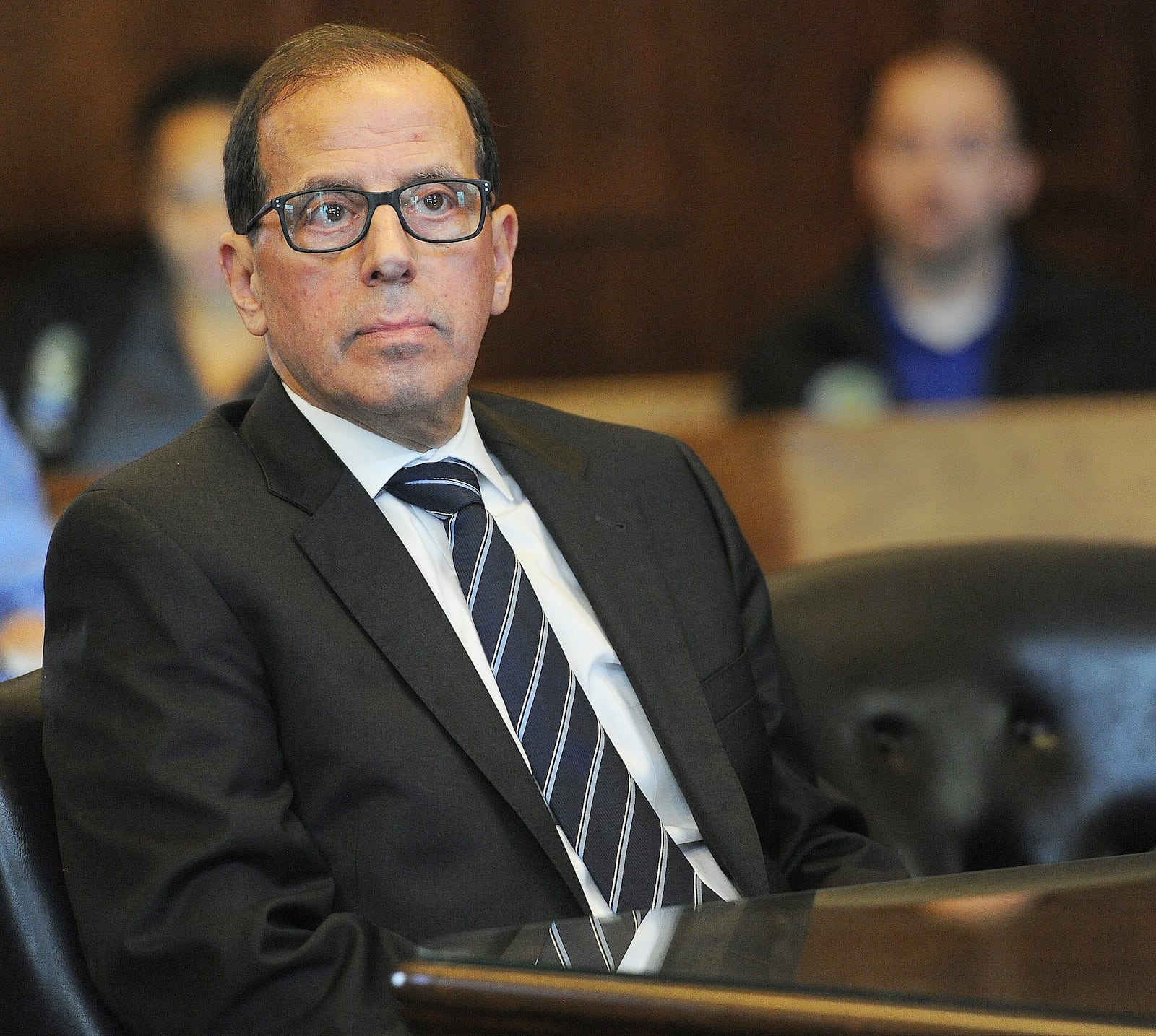 Gregory Ramey, listens to Greene County judge Adolfo A. Tornichio during his sentencing hearing Thursday, Dec. 14, 2021. Ramey was sentenced to six months of sex offender treatment in a "locked down sex offender program," six months in Greene County jail, five years of supervised release, $30K in fines, and court costs. MARSHALL GORBY\STAFF