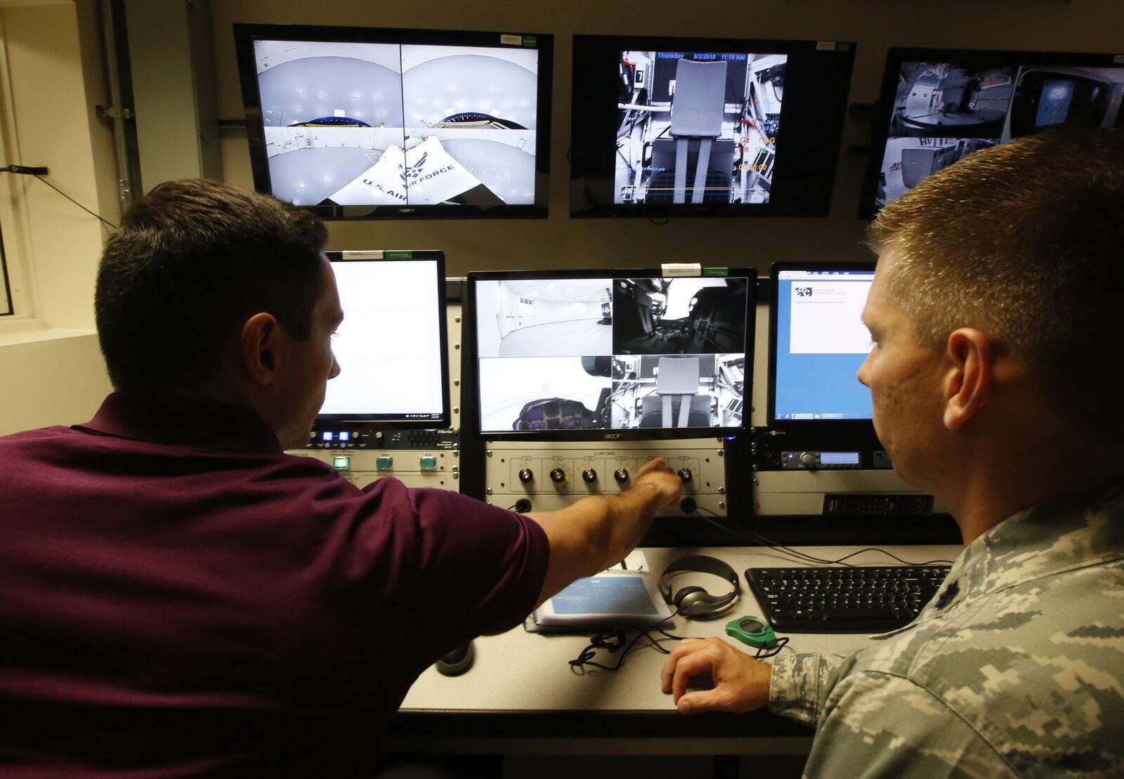 A new human centrifuge facility has officially opened for the training of fighter pilots in the Air Force and other branches of the Defense Department at Wright-Patterson Air Force Base. The U.S. Air Force School of Aerospace Medicine operates the g-force machine that assists fighter pilots in training for high-g combat maneuvers. The centrifuge is also equipped to for g-force research and is expected to have a service life on approximately 30 years. TY GREENLEES / STAFF