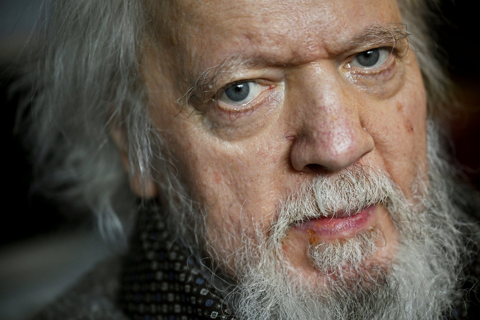 Finnish conductor, composer Leif Segerstam pictured at his home in Helsinki, Finland on Feb. 8, 2024. (Antti Aimo-Koivisto/Lehtikuva via AP)