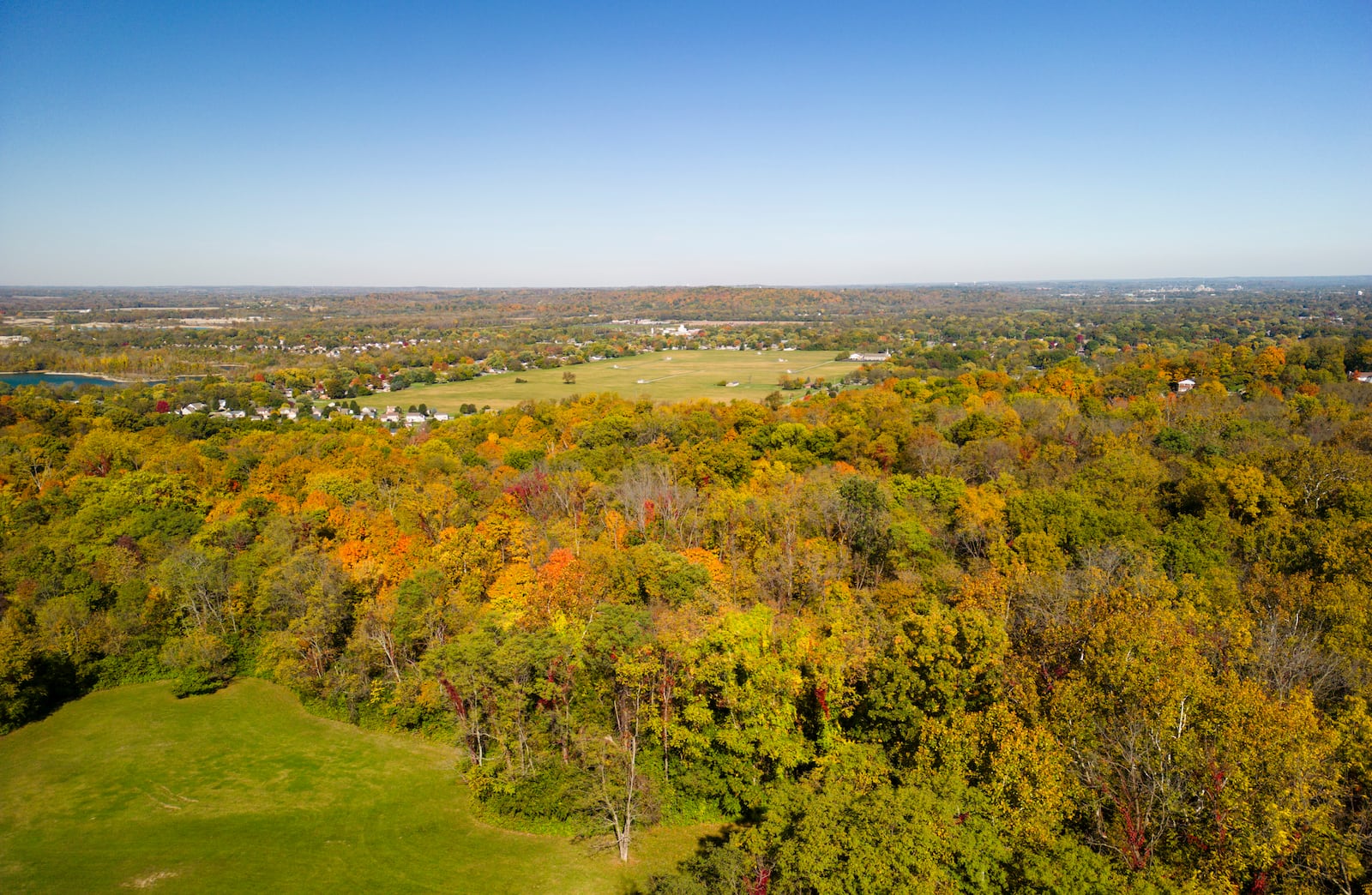 Colorful leaves are all around Monday morning, Oct. 23, 2023 at Harbin Park in Fairfield. NICK GRAHAM/STAFF 