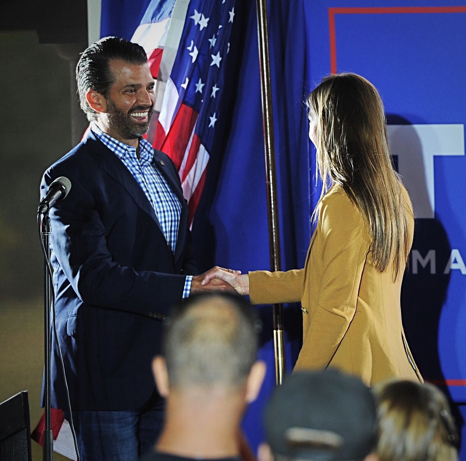 Donald Trump Jr. rallies supporters in Tipp City on Wednesday, Sept 30, 2020. MARSHALL GORBY/STAFF