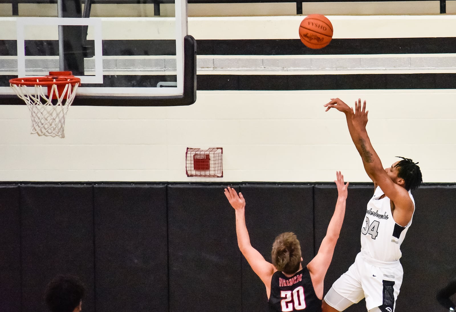 Lakota East guard Nate Johnson puts up a shot during their basketball game against Lakota West Friday, January 15, 2021 at Lakota East High School in Liberty Township. Lakota West won 54-50. NICK GRAHAM / STAFF