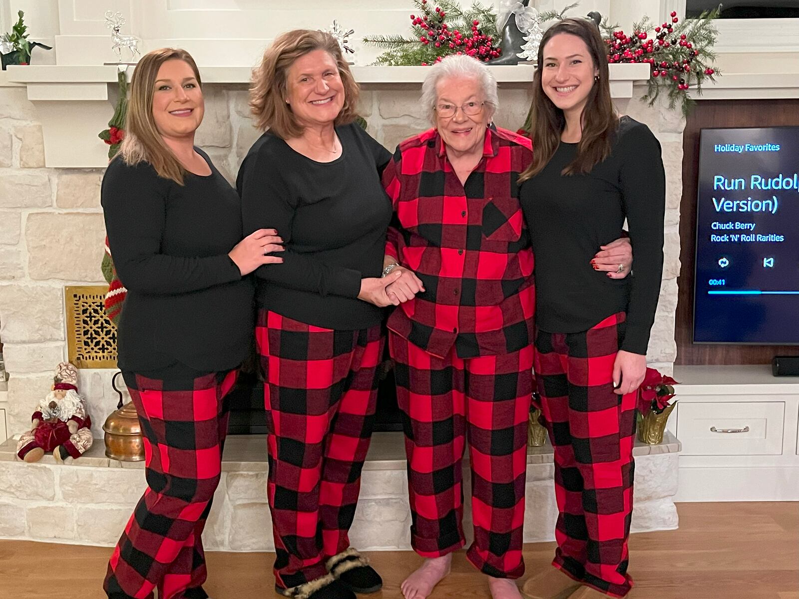 Three generations celebrate the Christmas holidays together in 2023: daughter Nicole (from left), Vicki, mother Phyllis and daughter Allison.