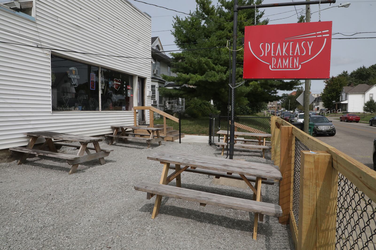 The new outdoor dinning area at Speakeasy Ramen. BILL LACKEY/STAFF