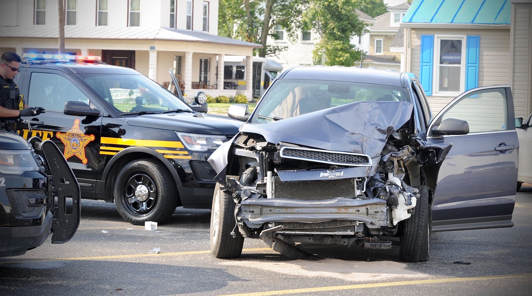 Slow-speed chase ends in New Carlisle after several crashes