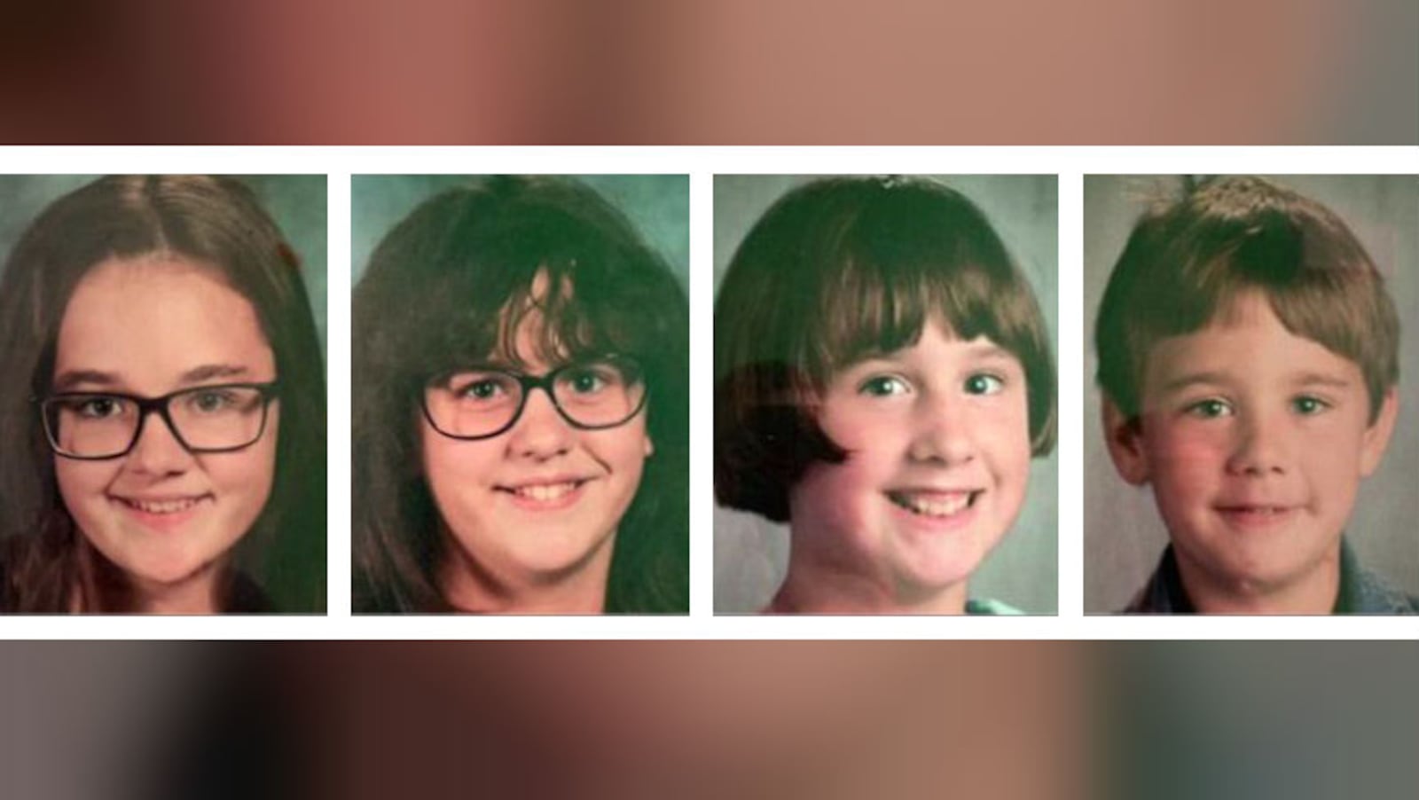 Pictured, left to right, are Genevieve Bannister, 13; Janelle Bannister, 12; Vivienne Bannister, 11; and Peter Bannister, 7. The children’s mother, Melody Bannister, is accused of leaving their Stafford, Va., home with them June 14, 2019, and not returning. She is charged with abducting them.