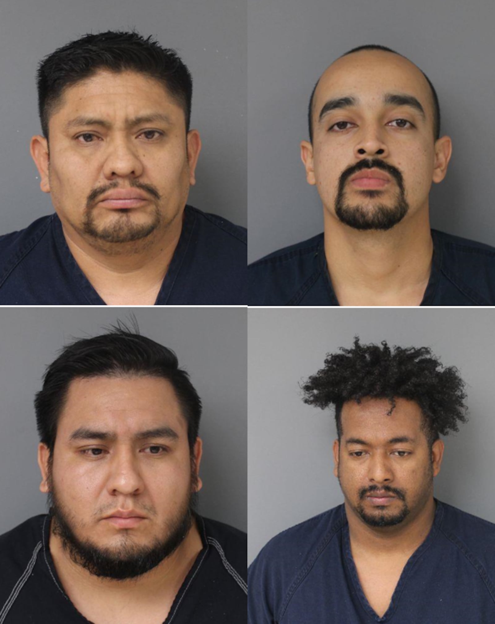 Four men are facing charges after they reportedly stole hundreds of Apple watches from a FedEx delivery truck in Beavercreek. Pictured clockwise from top left are Alexander Diaz-Remache, Alvaro Oswaldo Loaiza-Alvarez, Gustavo Daniel Vinueza-Bueno and Jonathan Eduardo Remache-Diaz. Photo courtesy the Greene County Jail.