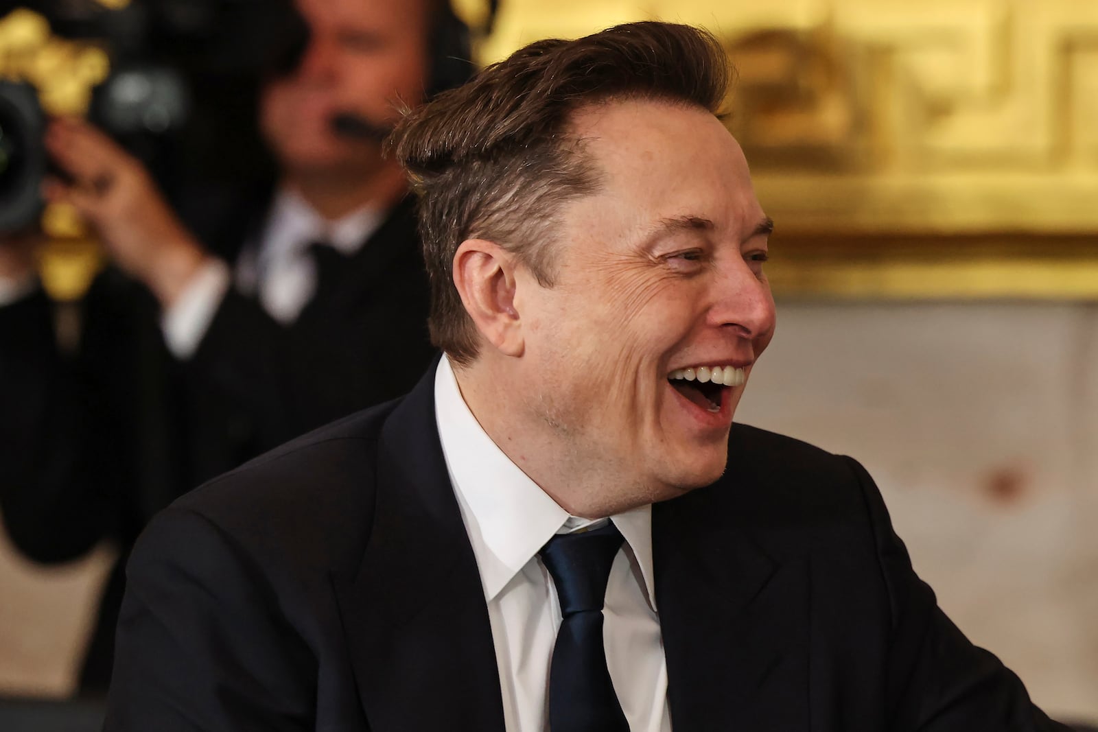 Elon Musk arrives before the 60th Presidential Inauguration in the Rotunda of the U.S. Capitol in Washington, Monday, Jan. 20, 2025. (Chip Somodevilla/Pool Photo via AP)