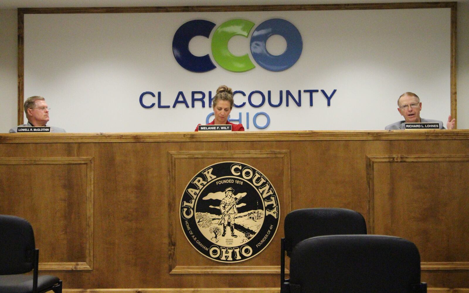 Clark County commissioners during their informal session on Wednesday. Hasan Karim/Staff