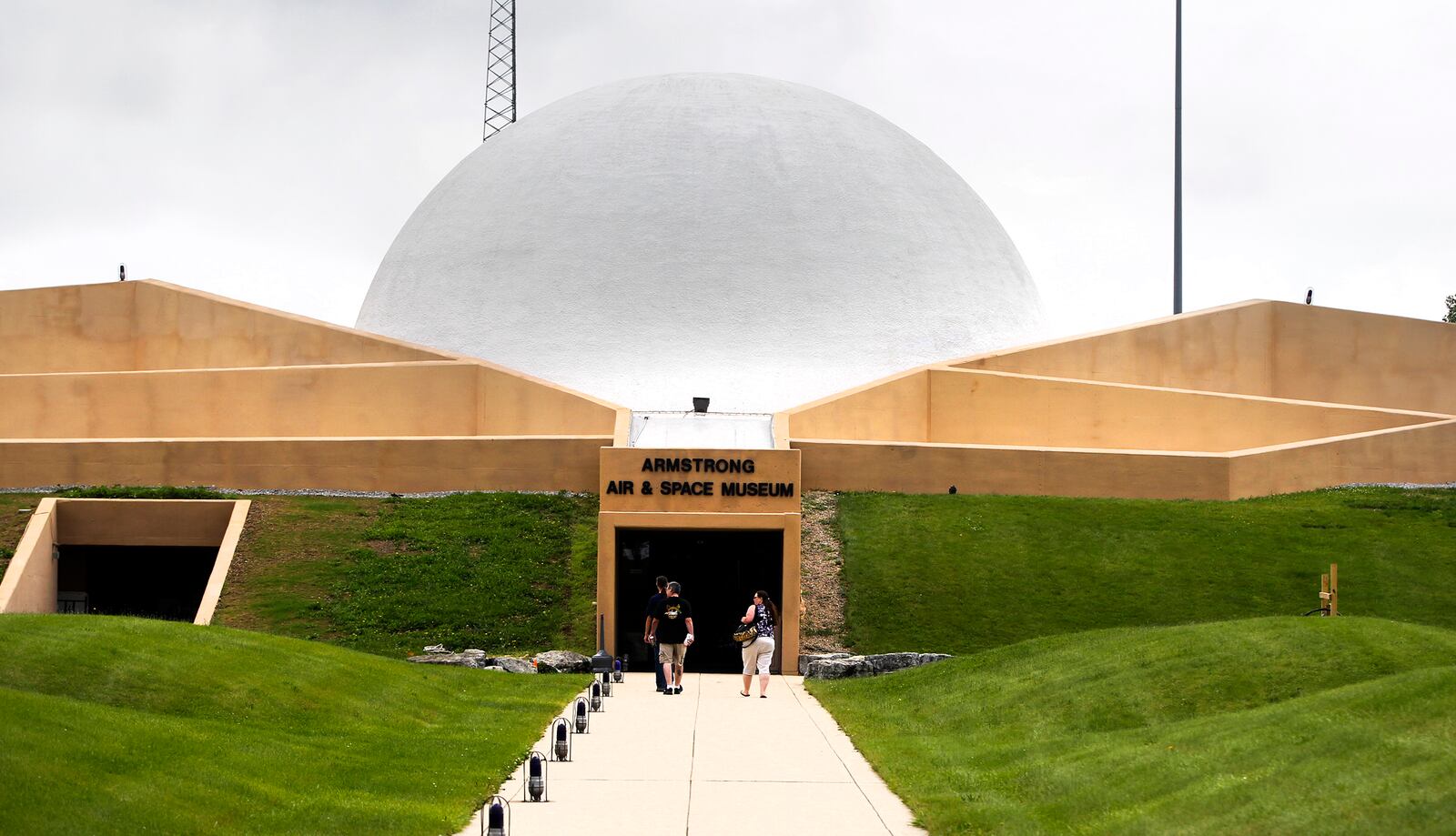 The Armstrong Air & Space Museum in Wapakoneta was designed to look like a moon base. LISA POWELL / STAFF