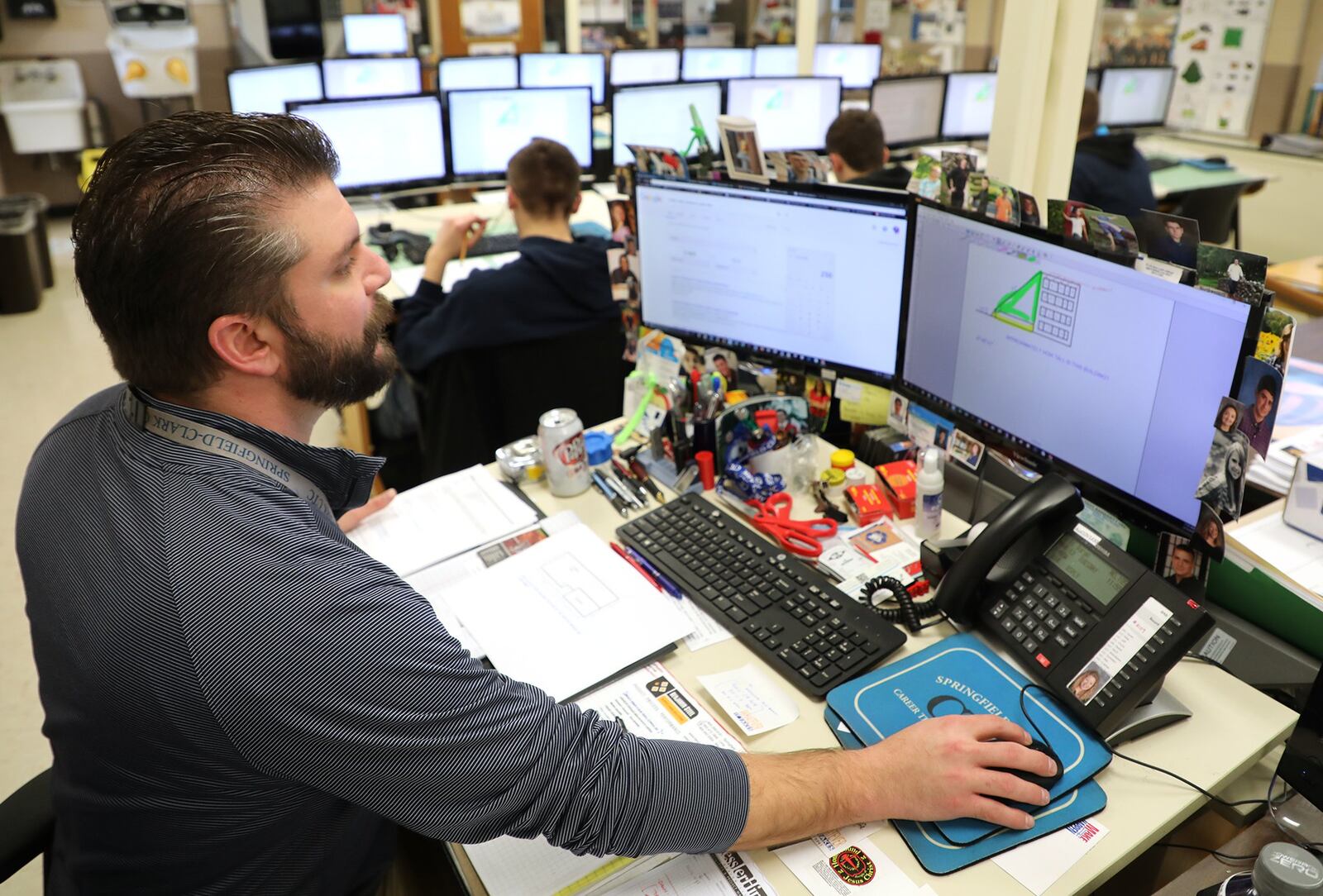 Eric Barge teaches a Engineering and Architectural design class at the CTC. Barge is one of the winners of the Excellence in Teaching award. Bill Lackey/Staff