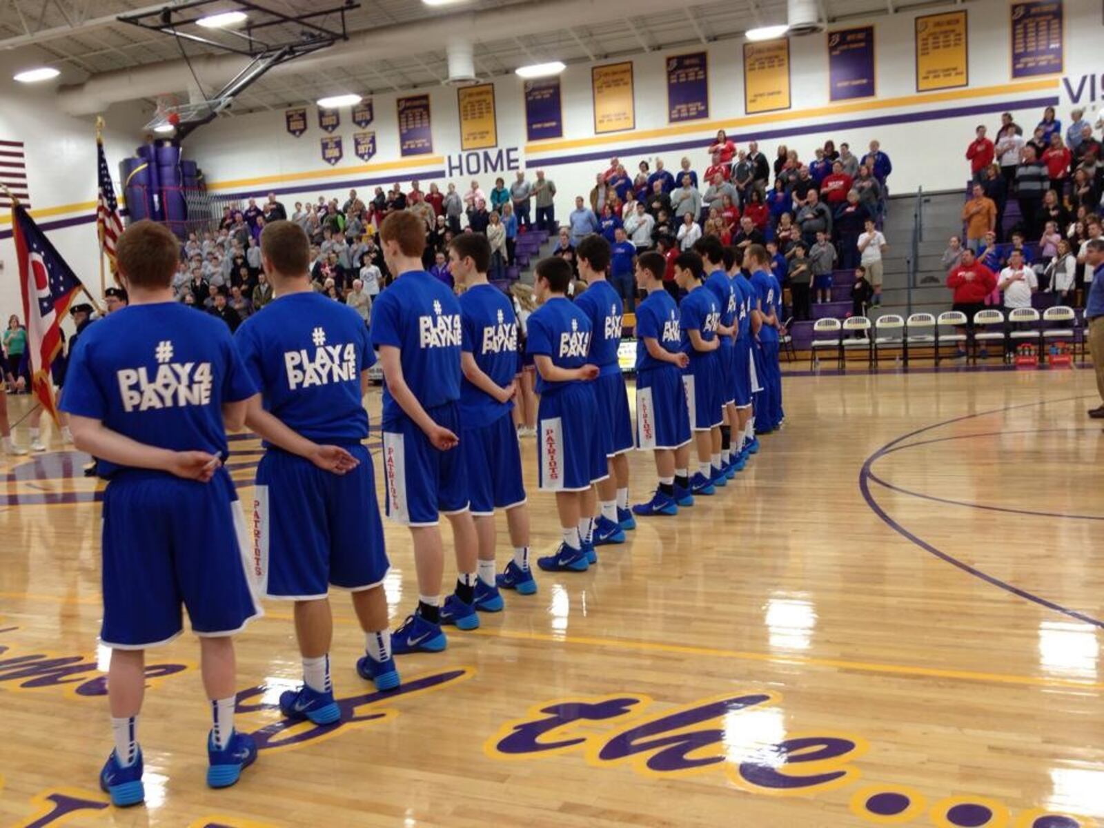 High school athletes in the region wearing "Play 4 Payne" t-shirts following Payne Sigman's accident. CONTRIBUTED