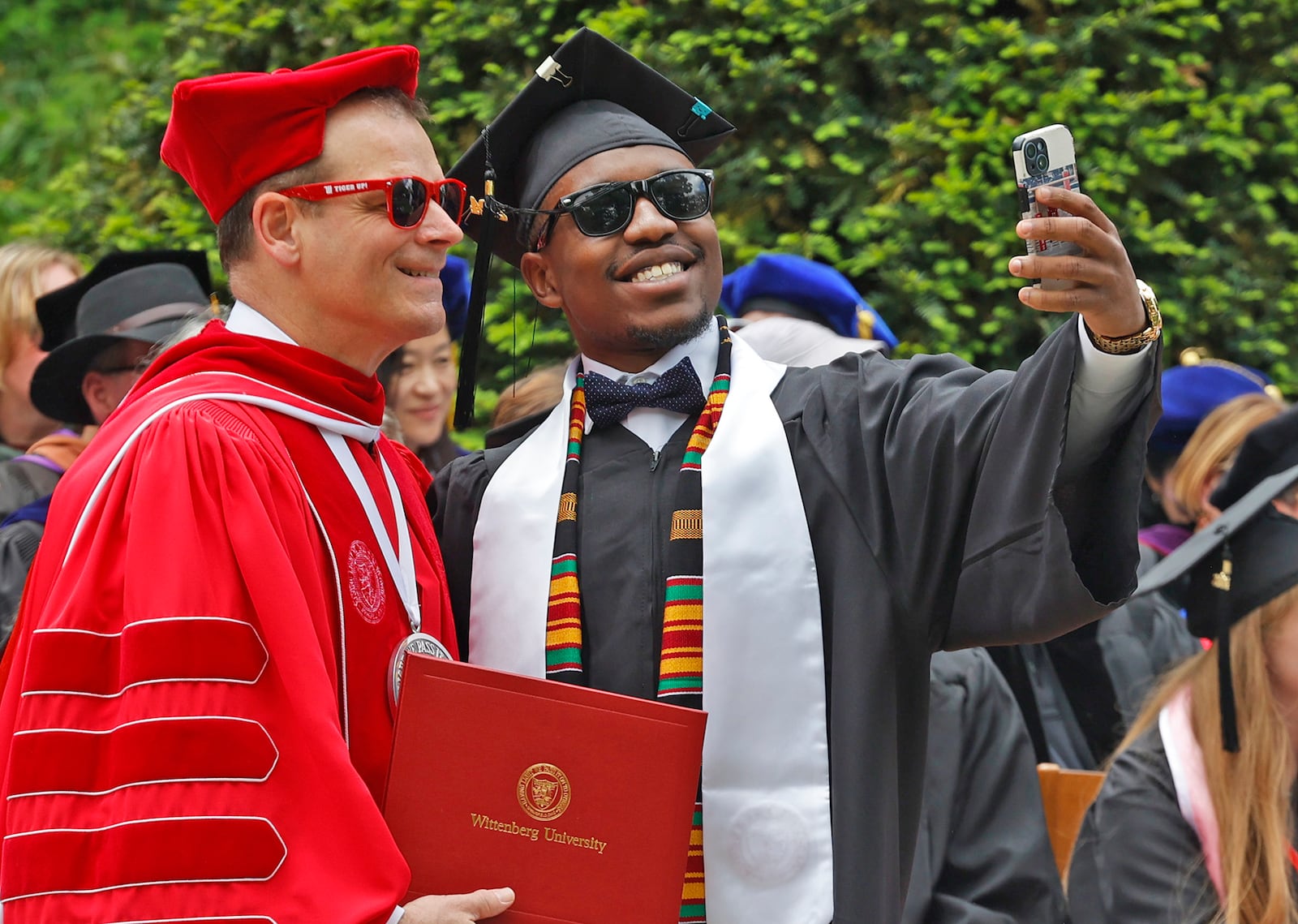 Approximately 280 graduates walked across the stage in Commencement Hollow to received their degrees during Wittenberg University's 174 Commencement Ceremony Saturday, May 11, 2024. BILL LACKEY/STAFF