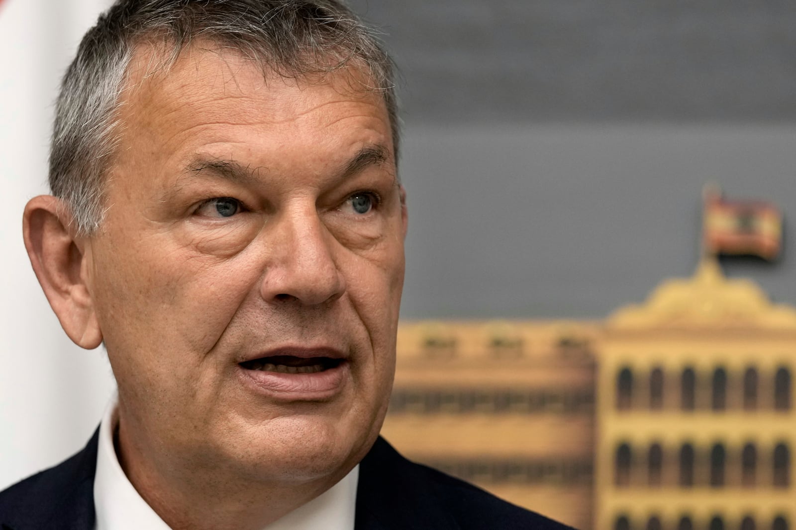 FILE - Commissioner-General of the U.N. agency for Palestinian Refugees Philippe Lazzarini speaks during a news conference in Beirut, Lebanon, May 27, 2024. (AP Photo/Bilal Hussein, File)