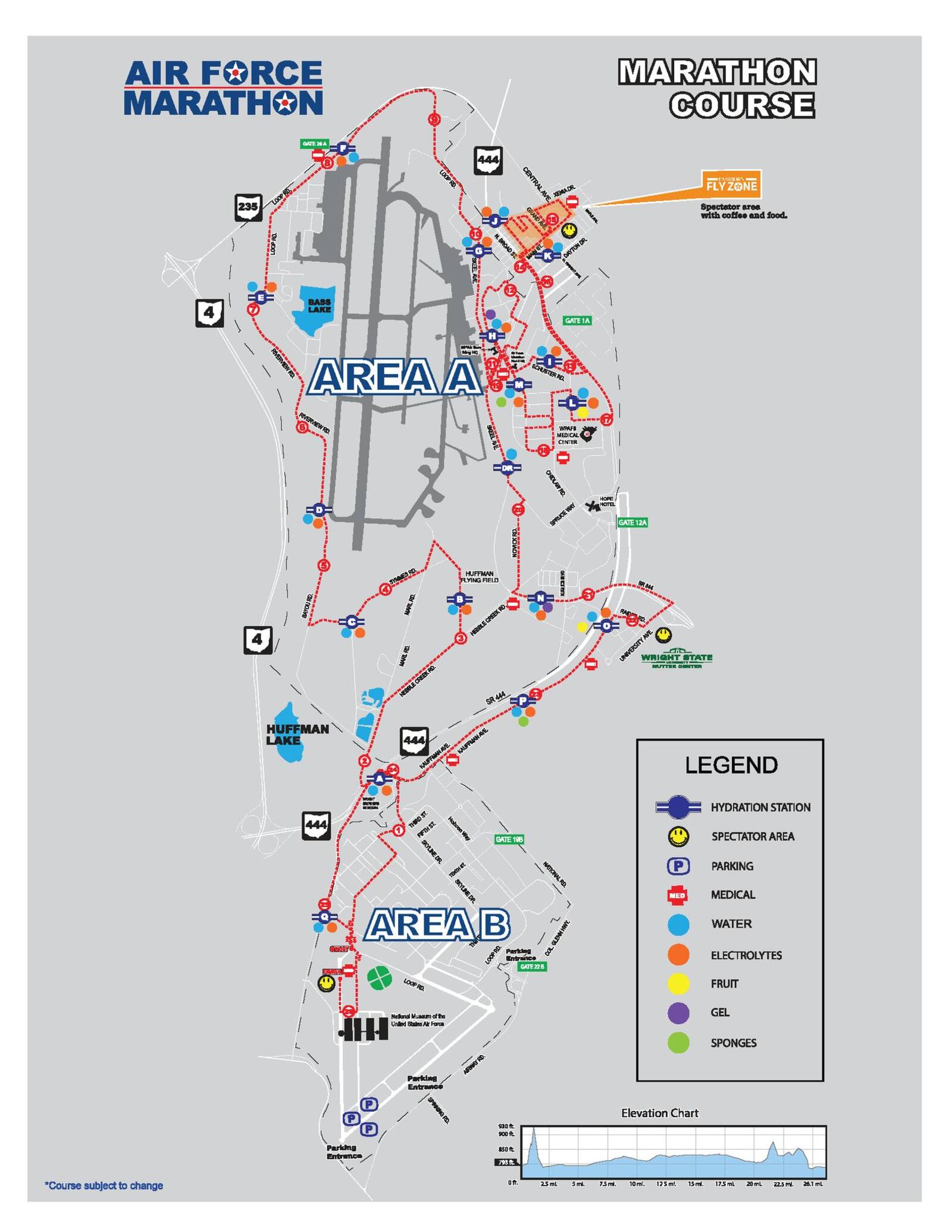 A map of the full marathon route, the Fly Zone map and expected detours from the city of Fairborn. Contributed