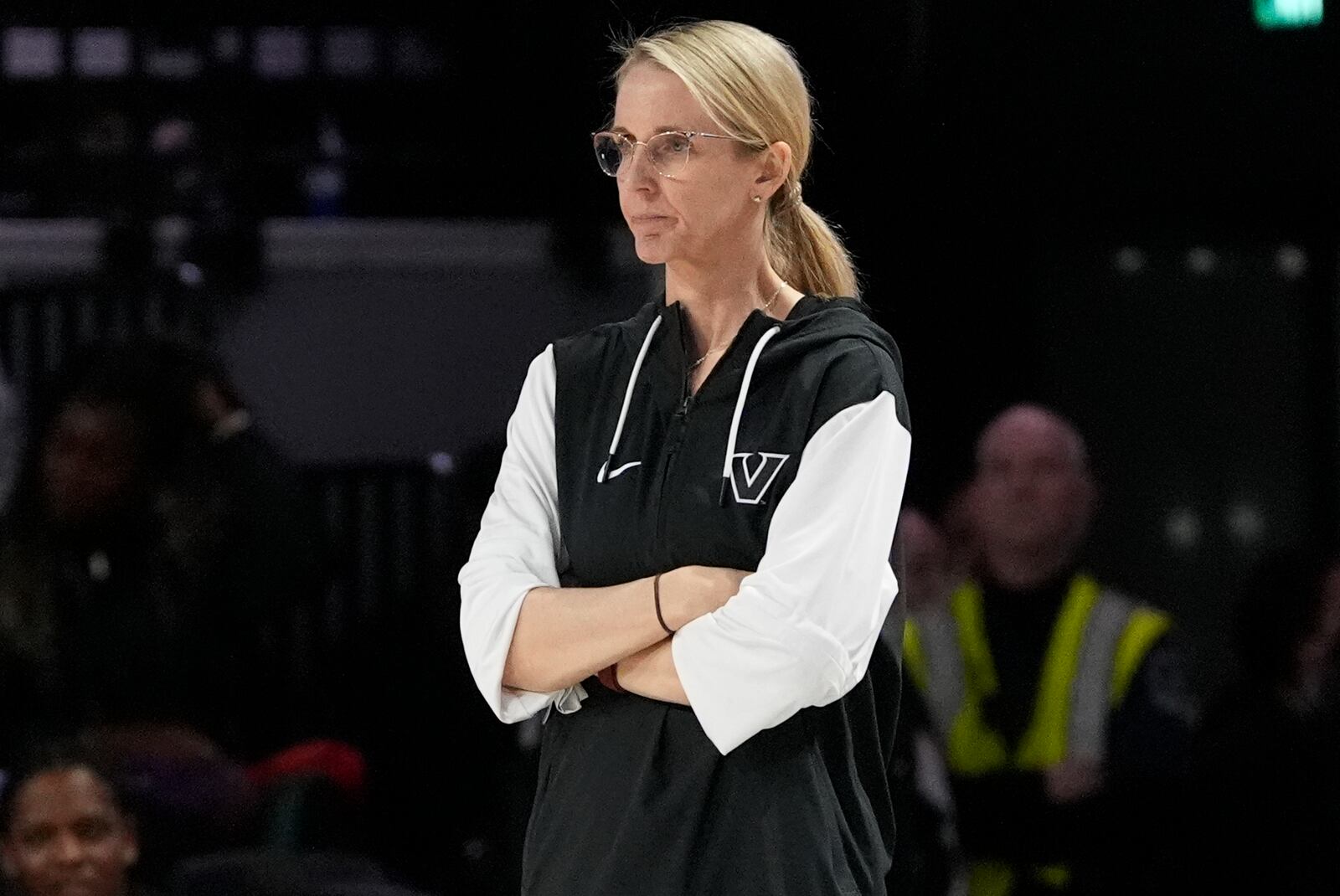 Vanderbilt head coach Shea Ralph watches her team during the second half of an NCAA college basketball game against South Carolina, Sunday, Feb. 23, 2025, in Nashville, Tenn. (AP Photo/George Walker IV)