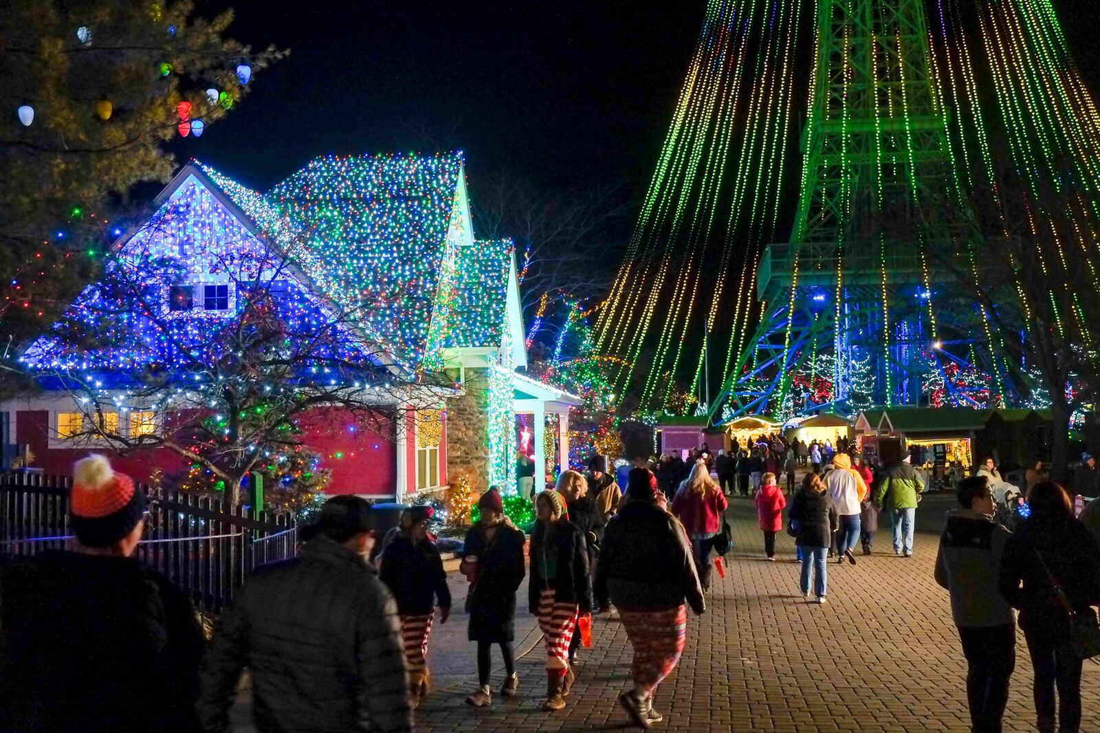 Winterfest at King’s Island is rolling out a new, family-friendly New Year’s Eve party, and the park’s 314-foot Christmas tree will be turned into a giant countdown. GREG LYNCH/STAFF