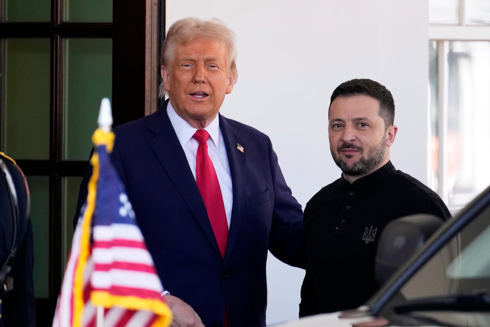 President Donald Trump welcomes Ukraine President Volodymyr Zelenskyy at the White House in Washington, Friday, Feb. 28, 2025. (AP Photo/Ben Curtis)