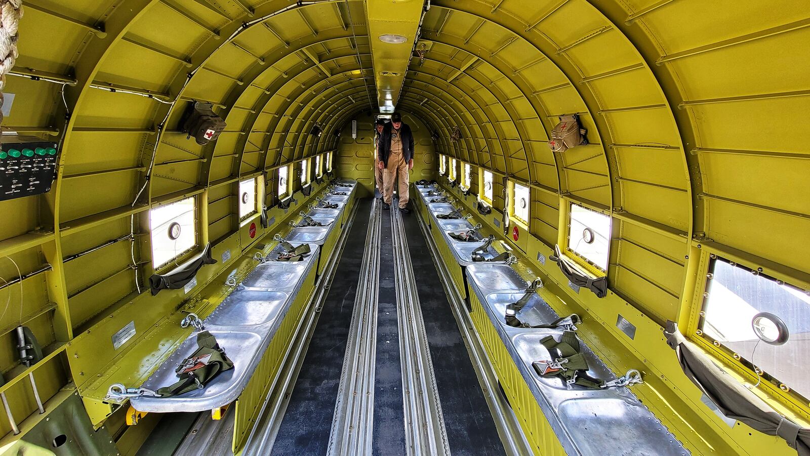 That’s All, Brother, a C-47 piloted by Lt. Col. John Donalson, arrived at Butler County Regional Airport Friday, April 16 for a three-day visit with tours and rides available. The historic WWII C-47 aircraft led over 800 C-47’s over the drop zones of Normandy, France on D-Day on June 6th, 1944. NICK GRAHAM / STAFF