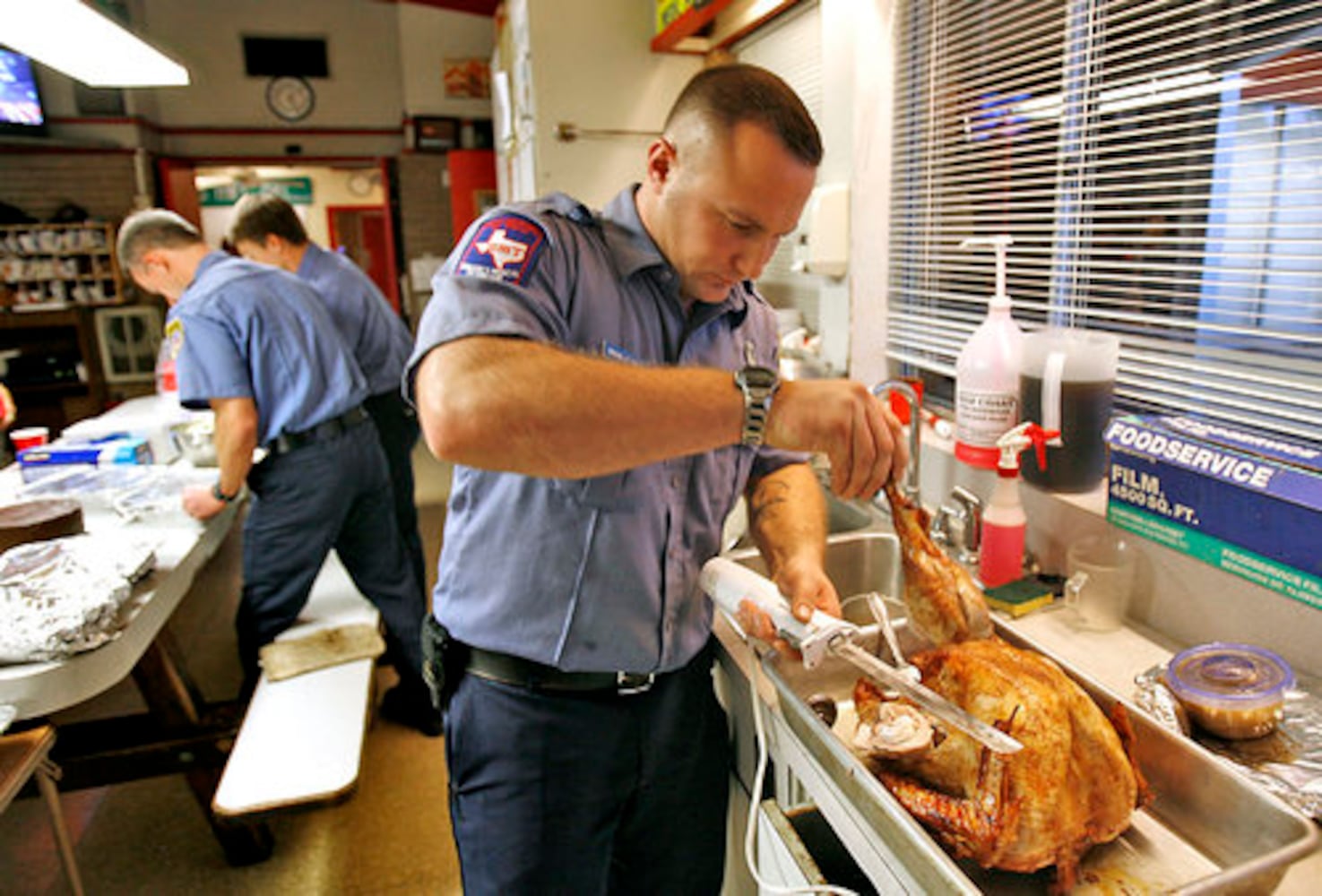 A fire department Thanksgiving