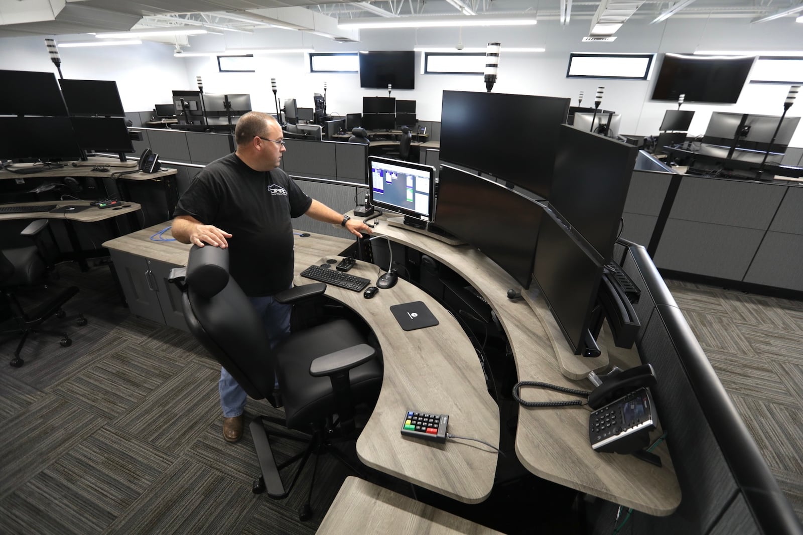 Former Maj. Chris Clark, of the Clark County Sheriff’s Department at the combined 911 dispatch center. BILL LACKEY/STAFF