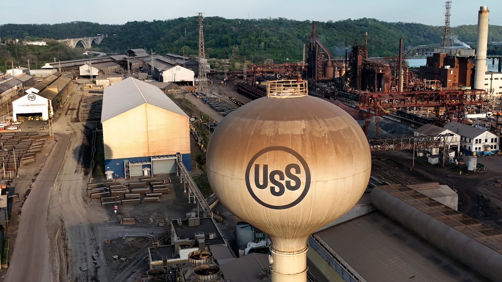 FILE - This is a portion of US Steel's Edgar Thomson Works in Braddock, Pa., on Sunday, Apr., 28, 2024. (AP Photo/Gene J. Puskar, File)