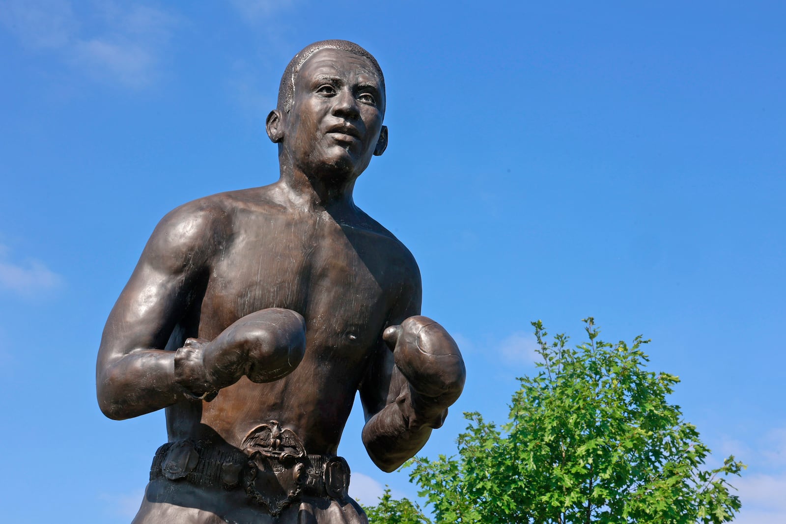 Boxing Champion Davey Moore statue along South Limestone Street in Springfield. BILL LACKEY/STAFF