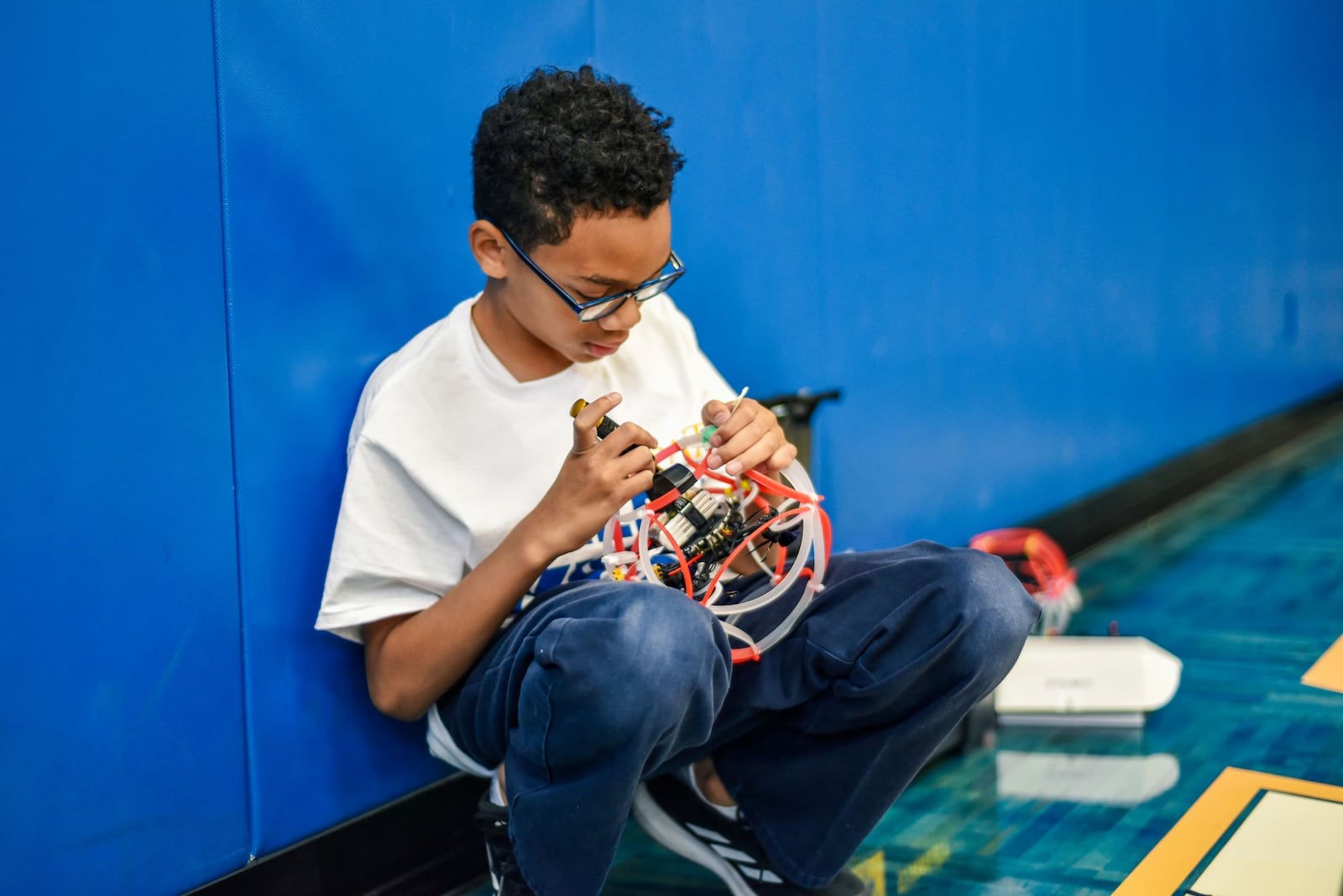 In 2023, Clark State’s College for Kids and Teens Summer Camp offered local youth a session on how to build drone soccer balls. Contributed