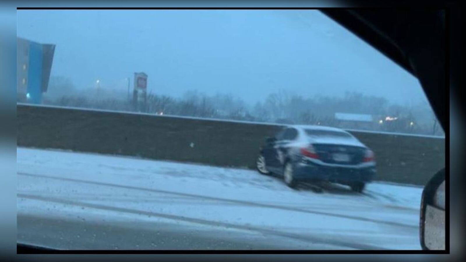 This slid off the interstate Wednesday night, Feb. 12, 2020. (Sean Cudahy/Staff)