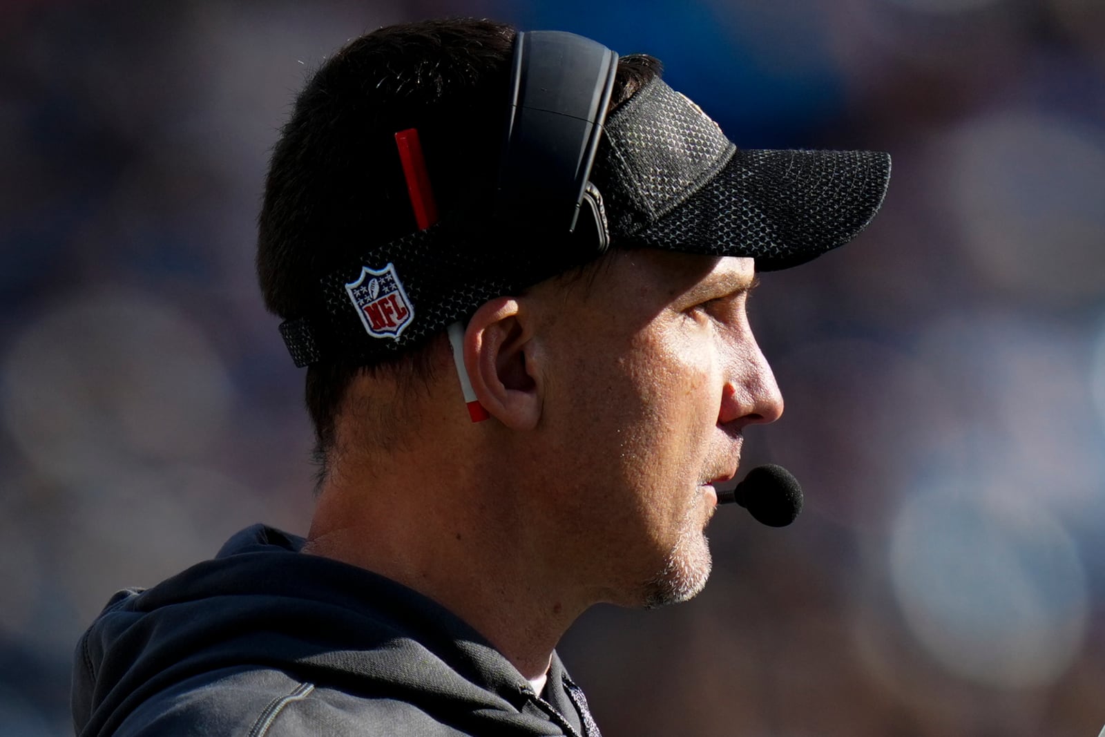 New Orleans Saints head coach Dennis Allen watches during the second half of an NFL football game against the Carolina Panthers Sunday, Nov. 3, 2024, in Charlotte, N.C. (AP Photo/Rusty Jones)