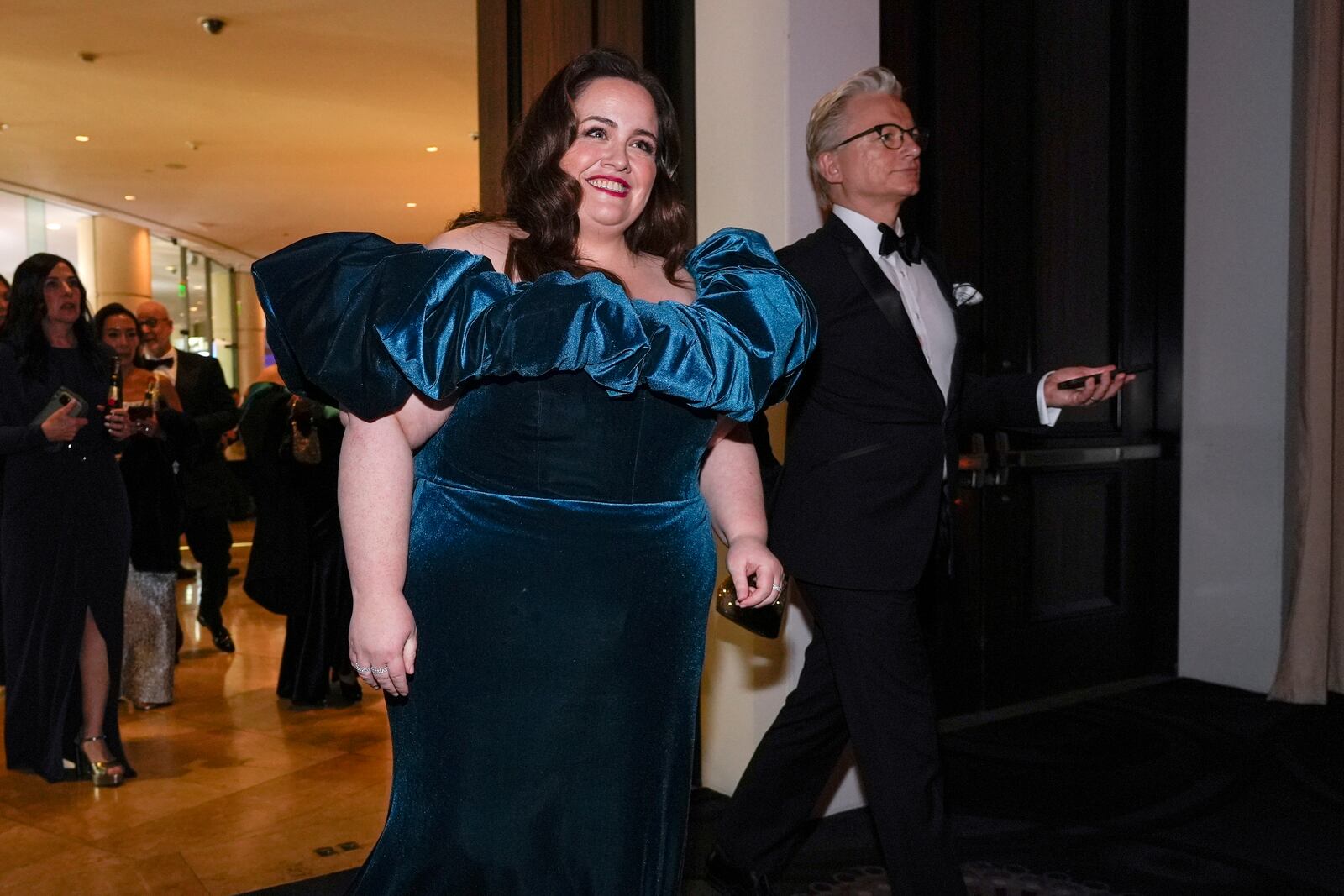 Jessica Gunning arrives at the 82nd Golden Globes on Sunday, Jan. 5, 2025, at the Beverly Hilton in Beverly Hills, Calif. (AP Photo/Chris Pizzello)