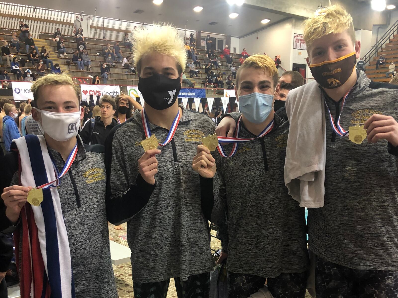 The Kenton Ridge boys 200 freestyle relay won the the program's first state championship Thursday in Canton. CONTRIBUTED