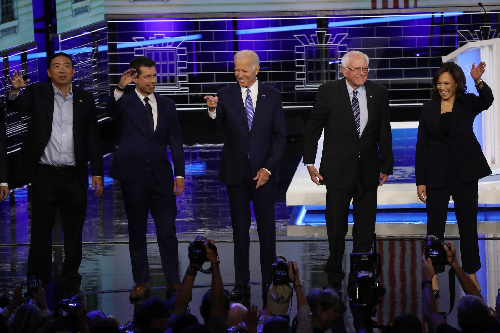 Democratic presidential candidates will gather again in Houston on Thursday. (Photo by Drew Angerer/Getty Images)