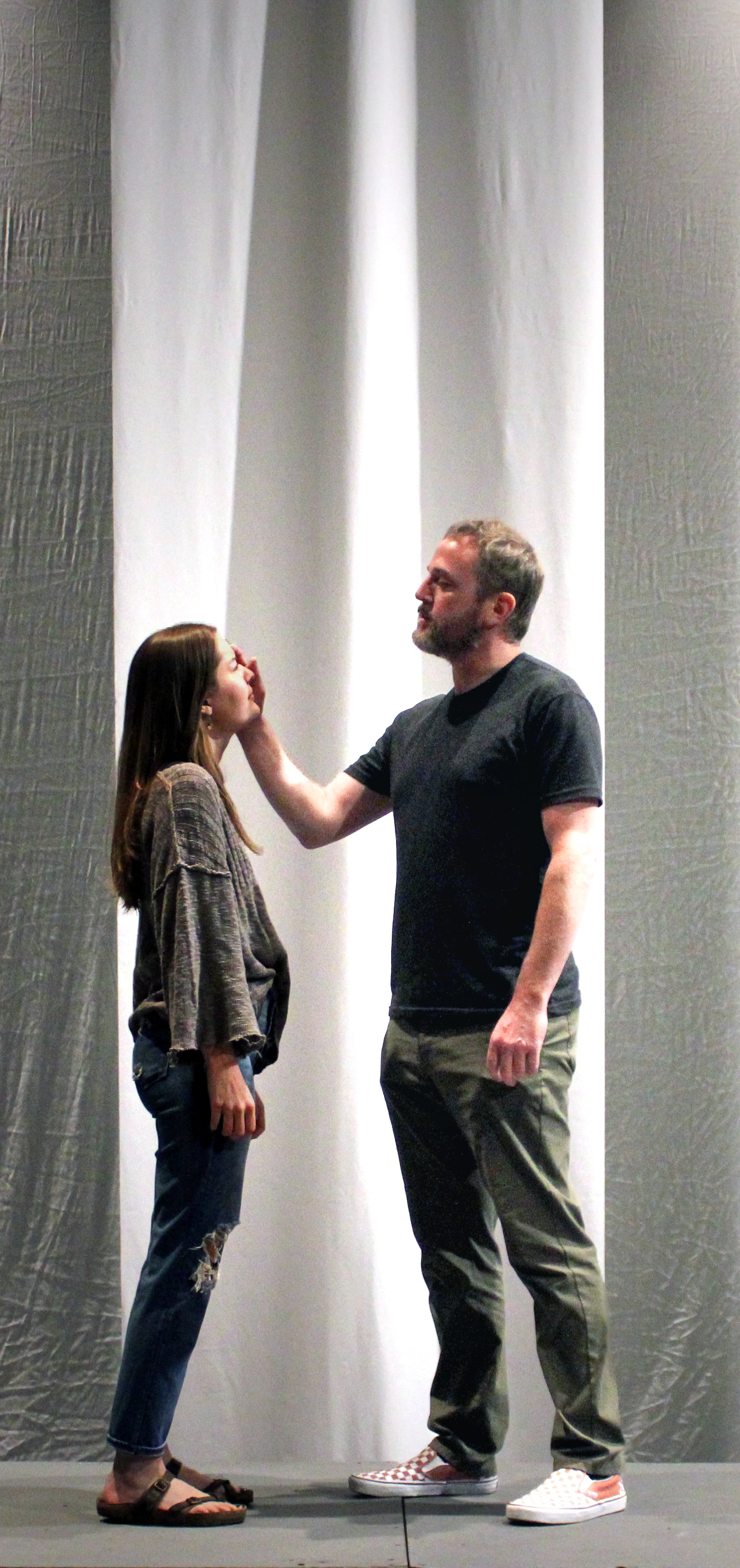 Zoie Ramirez  as Lady Macbeth and Ben Guenther as Macbeth rehearse for the Clark State Theatre presentation of William Shakespeare's "Macbeth" coming to the Clark State Performing Arts Center's Turner Studio Theatre this weekend and next.