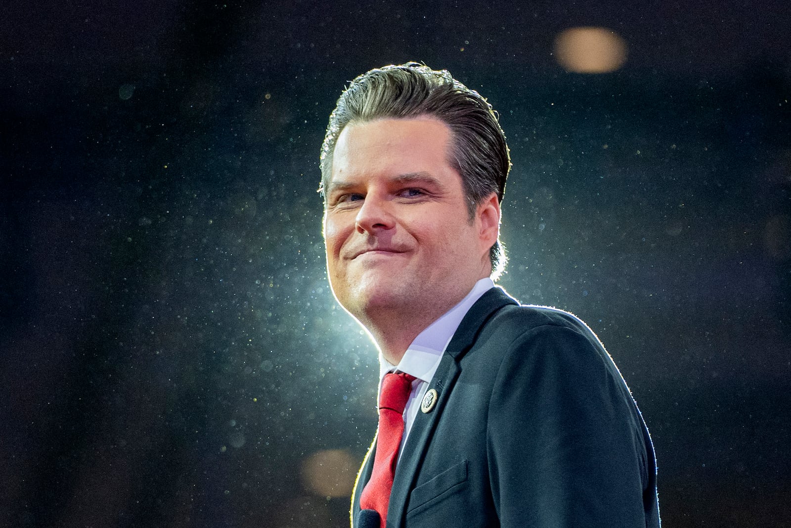 FILE - Rep. Matt Gaetz, R-Fla., departs after speaking during the Conservative Political Action Conference, CPAC 2024, at the National Harbor, in Oxon Hill, Md., Feb. 23, 2024. (AP Photo/(AP Photo/Alex Brandon, File)