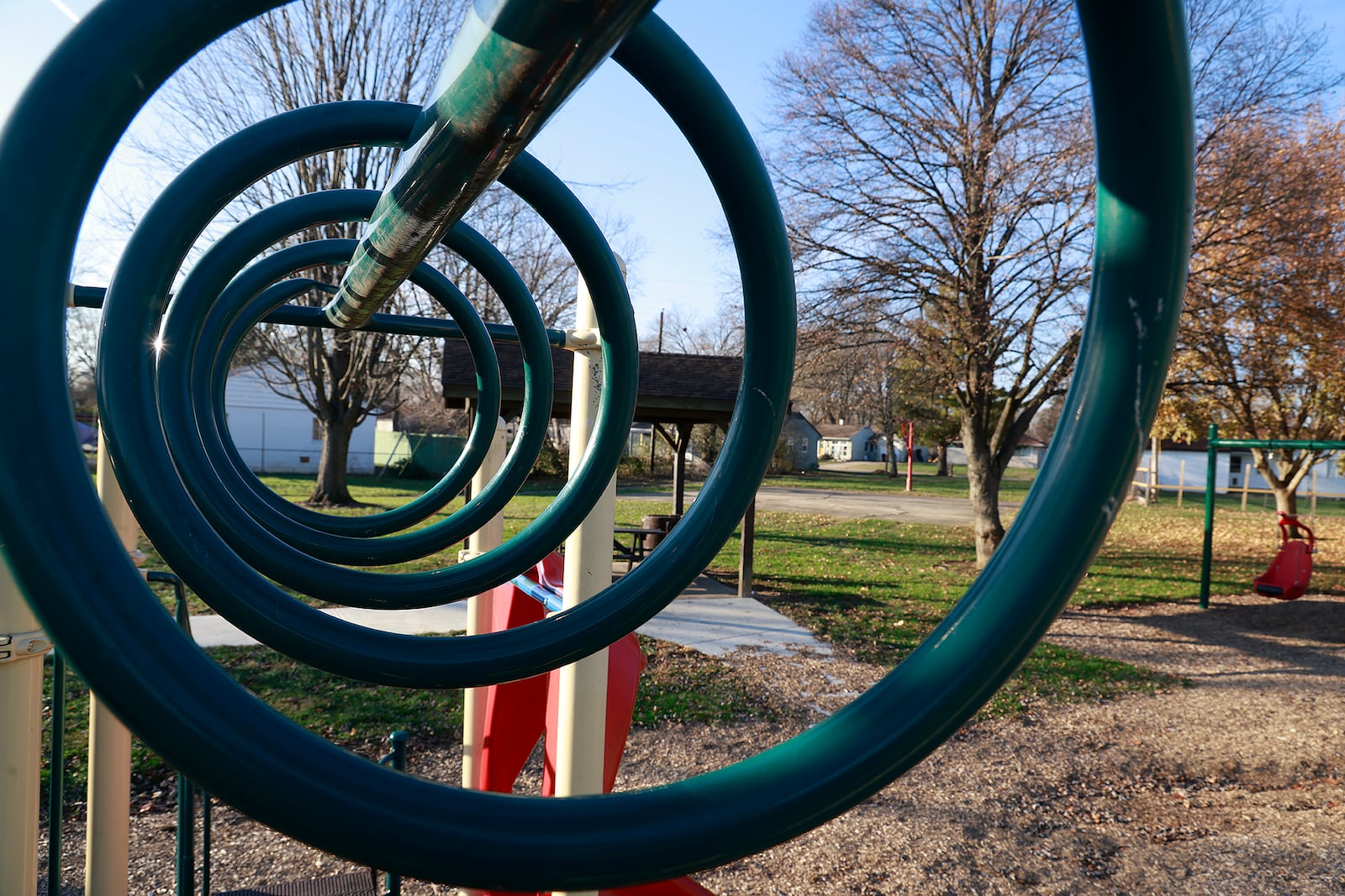 Carlisle Park in New Carlisle is getting several new updates, including a new parking lot and concrete walkways. BILL LACKEY/STAFF