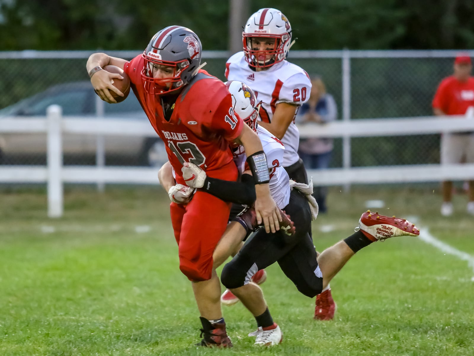 Southeastern High School's Tanner Stoops runs the ball during their game against Triad last season in South Charleston. Michael Cooper/CONTRIBUTED