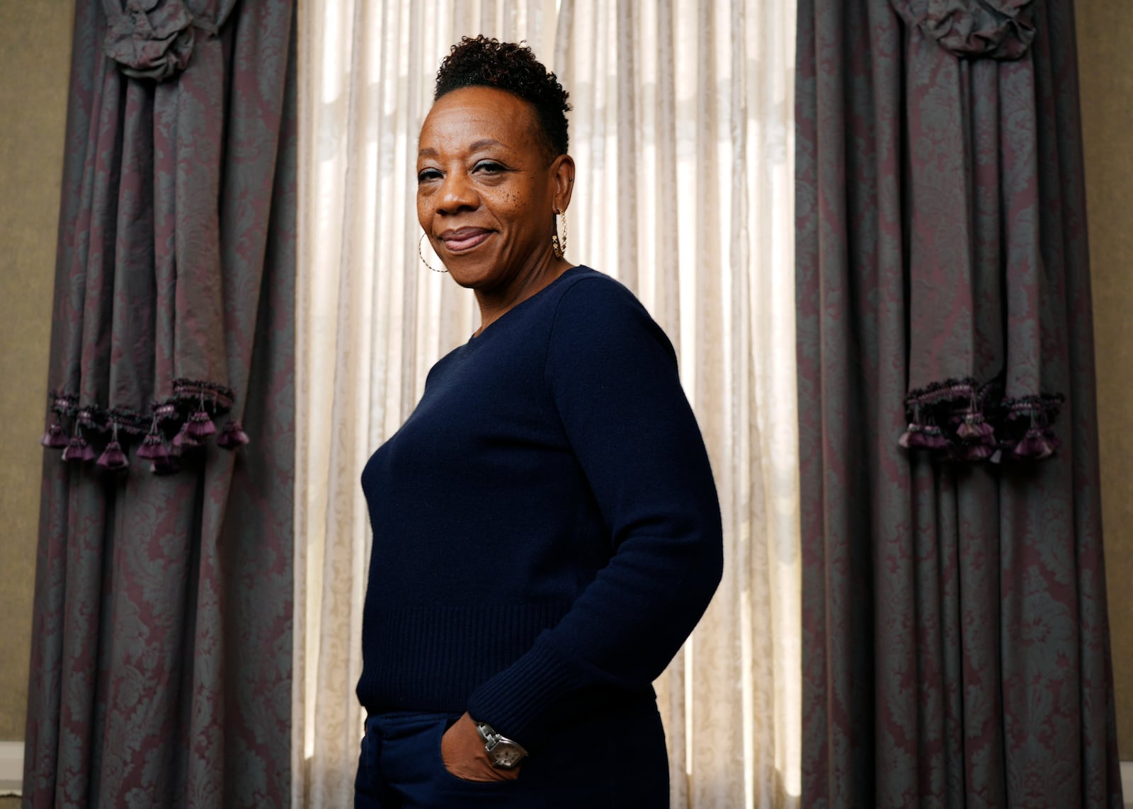 Marianne Jean-Baptiste, a cast member in the film "Hard Truths," poses for a portrait during the Toronto International Film Festival, Saturday, Sept. 7, 2024, in Toronto. (AP Photo/Chris Pizzello)