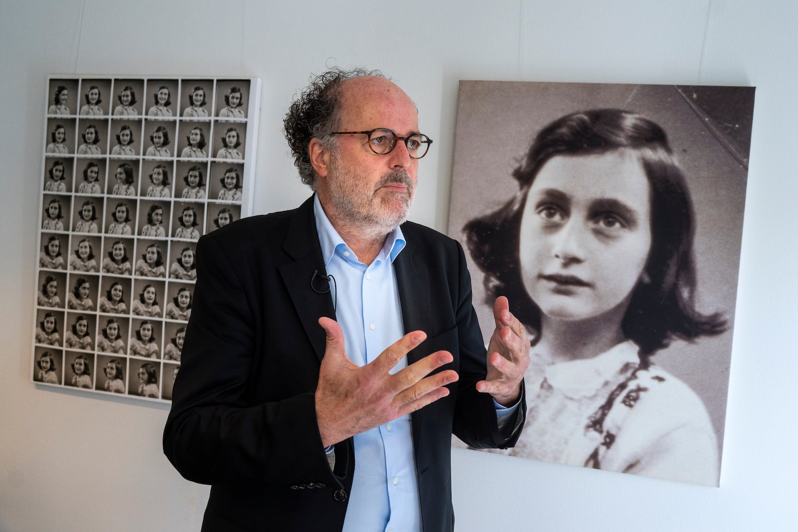 Anne Frank House director Ronald Leopold talks about the upcoming exhibit in New York during an interview in Amsterdam, Netherlands, Friday, Oct. 4, 2024. (AP Photo/Peter Dejong)