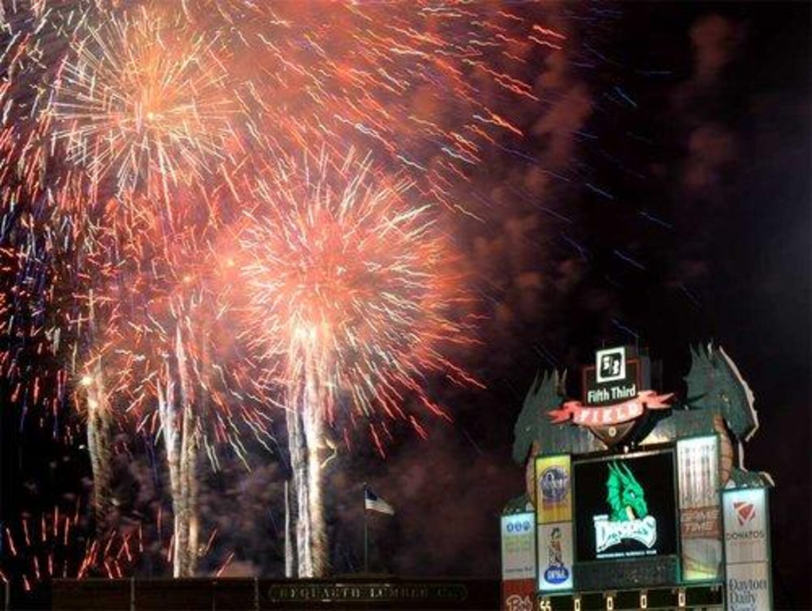 The Dayton Dragons will be adding a fireworks show after their game on July 4, 2018. (Contributed photo by Nick Falzerano)