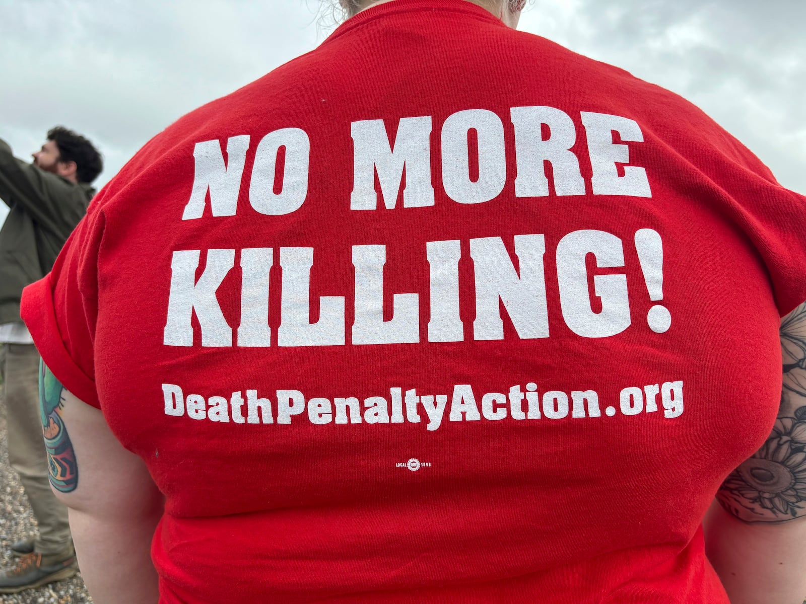 FILE - Anti-death penalty activists protest in front of the Holman Correctional Facility in Atmore, Ala., on Jan. 25, 2024. (AP Photo/Kim Chandler, File)