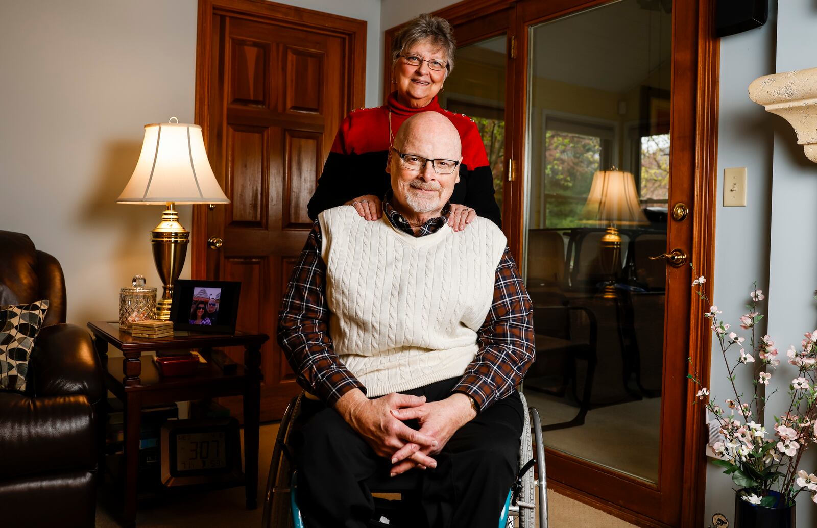 Jim Barone is now in a wheelchair after getting polio as a child. Jim and his wife, Maureen, have made several modifications to their home to allow mobility throughout the house to help him age in place. A roll in shower, grab bars, wider doors, ramps and more make it easier and safer for him to maneuver around the house. NICK GRAHAM/STAFF