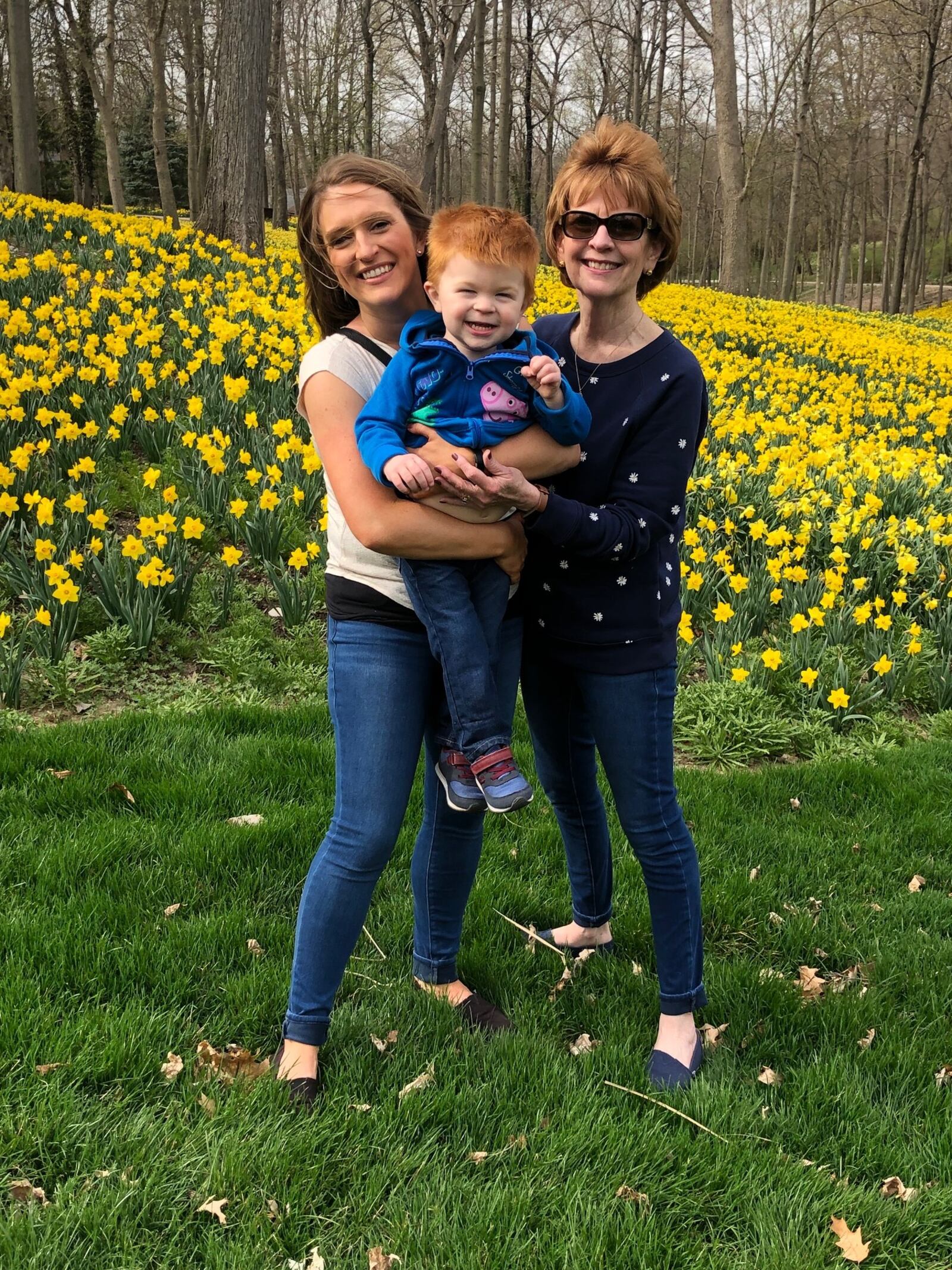 Winnie Johnson with Kate Bartley and two-year-old Charlie.