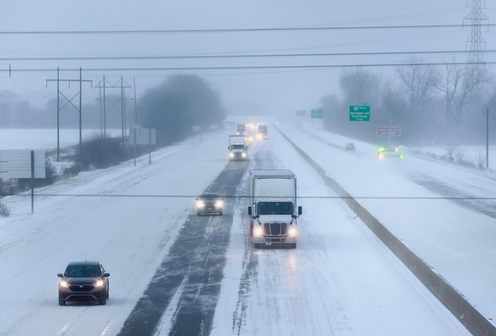 Traffic on Interstate 70 in Clark County Friday morning.