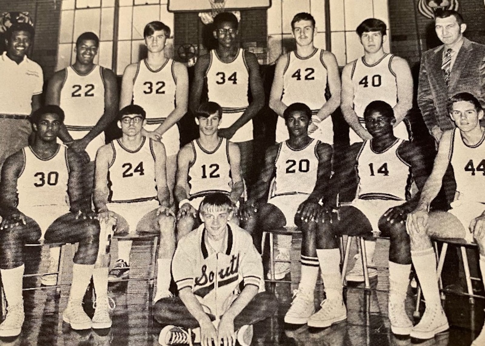 The 1973 South High School basketball team.