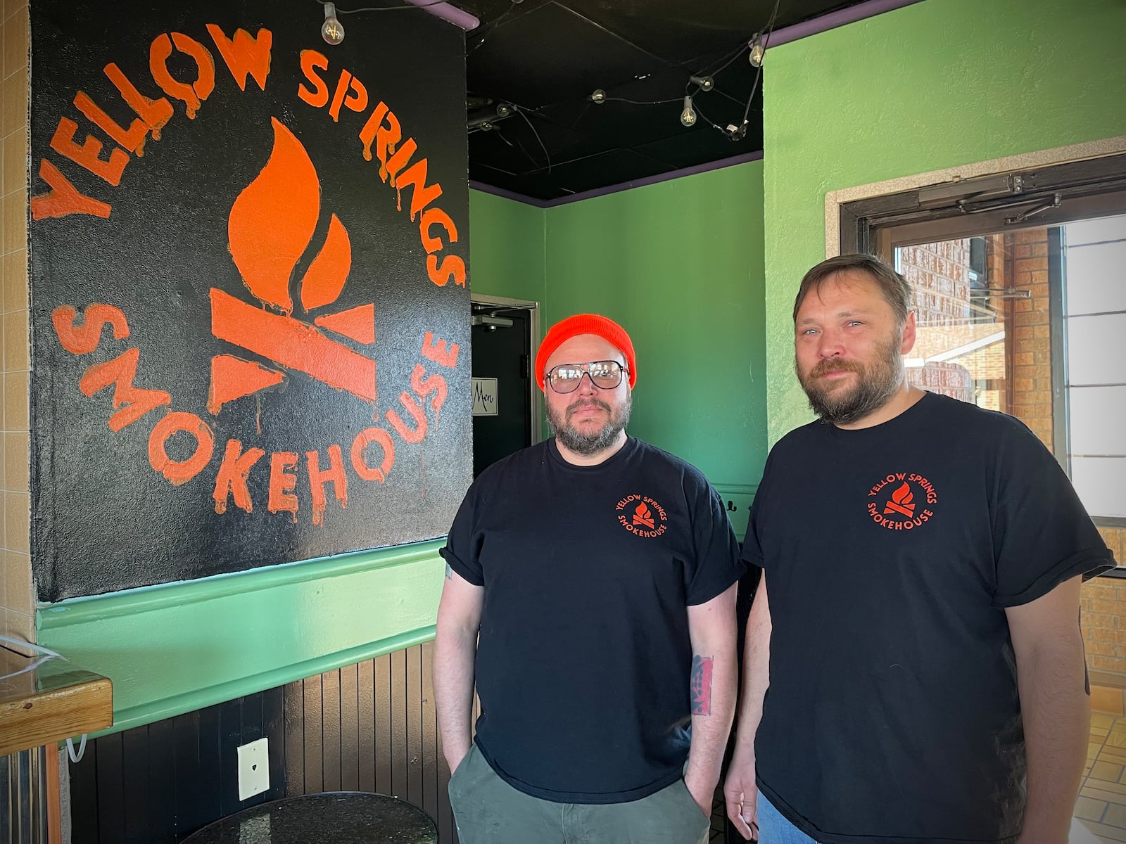 Yellow Springs Smokehouse is open at 1535 Xenia Ave. in Yellow Springs. Pictured (left to right) is head chef Gavin St. Denis and owner Brian Rainey. NATALIE JONES/STAFF