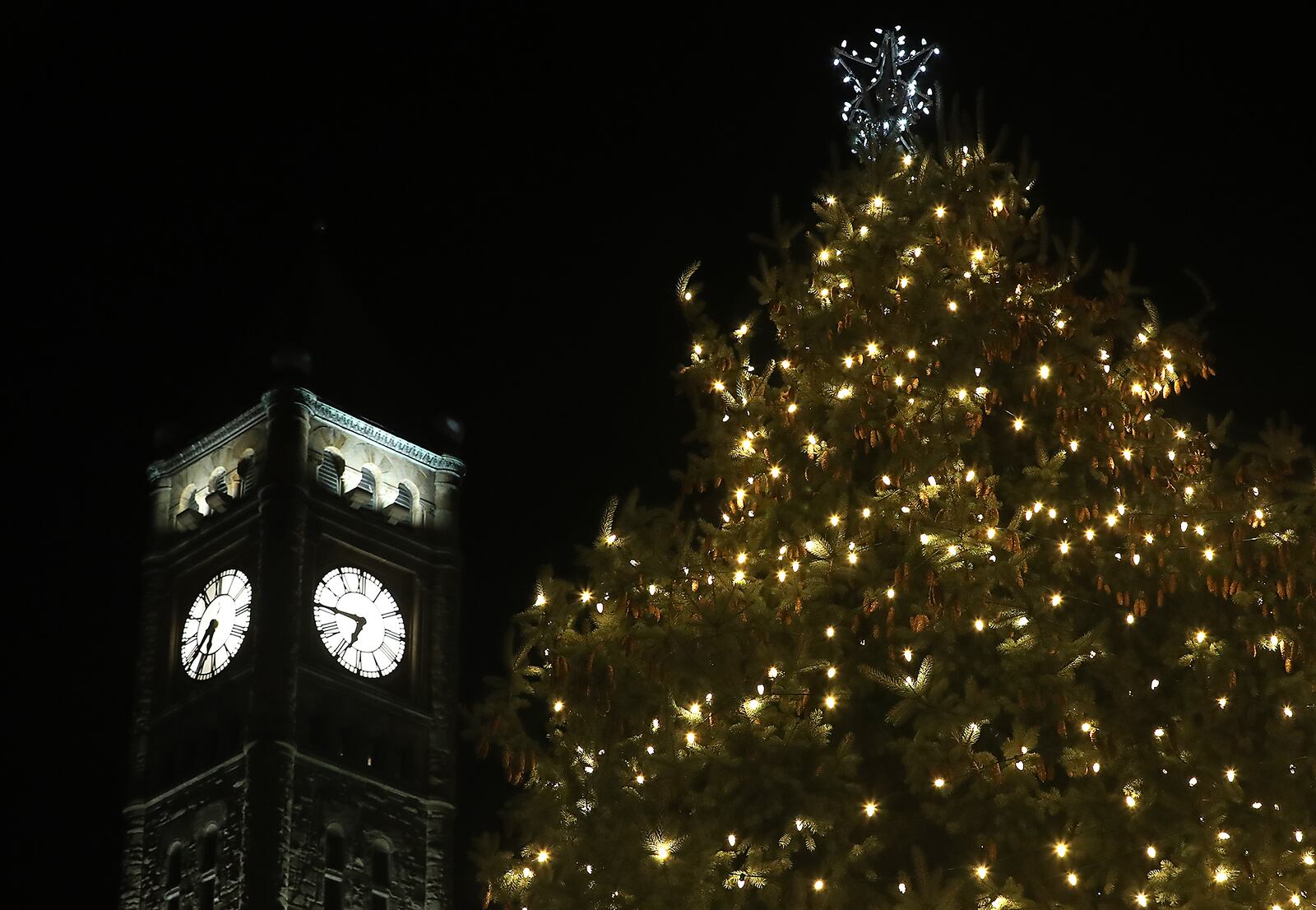 The Grand Illumination Friday evening in downtown Springfield. BILL LACKEY/STAFF